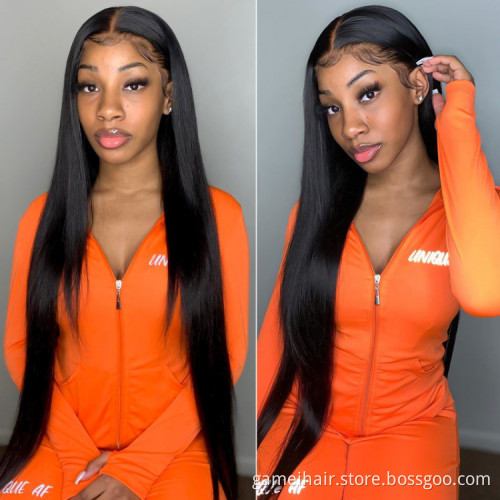 Wholesale Glueless Raw Peruvian Hair Hd Full Lace Front Wig Natural Human Hair Unprocessed Cheap Transparent Lace Frontal Wig